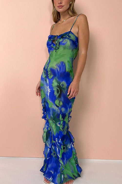Rowangirl Printed Lace Slip Dress