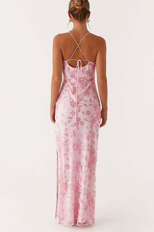 Rowangirl  High-Slit Backless Long Dress