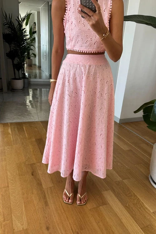 Rowangirl Sleeveless Lace Skirt Suit