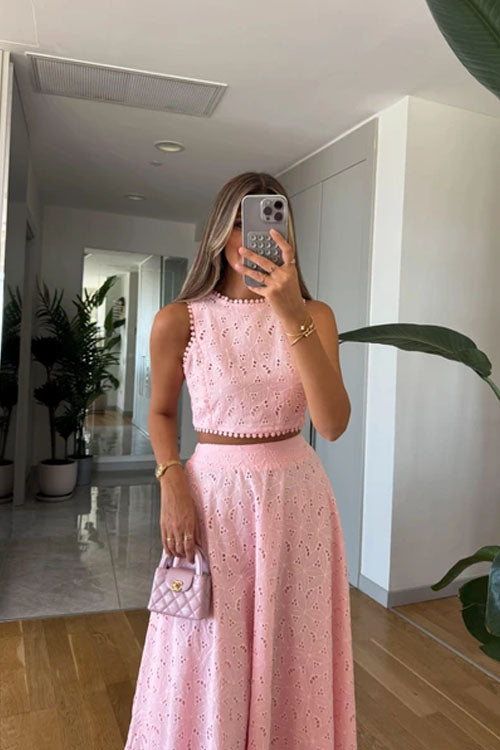 Rowangirl Sleeveless Lace Skirt Suit
