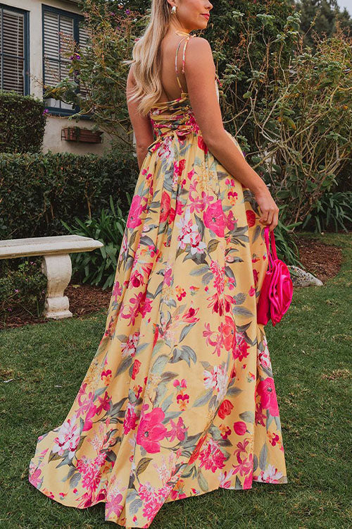 Rowangirl Strapless Floral Long Dress