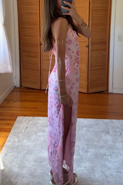 Rowangirl  High-Slit Backless Long Dress