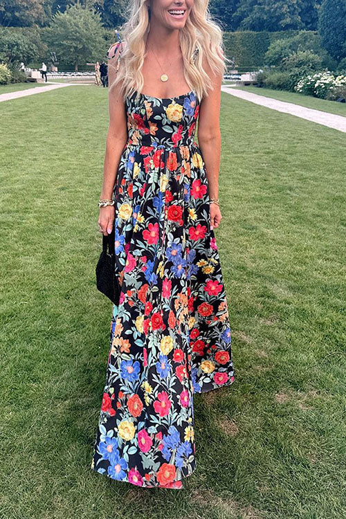 Rowangirl Strapless Floral Long Dress