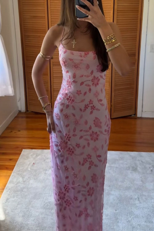 Rowangirl  High-Slit Backless Long Dress
