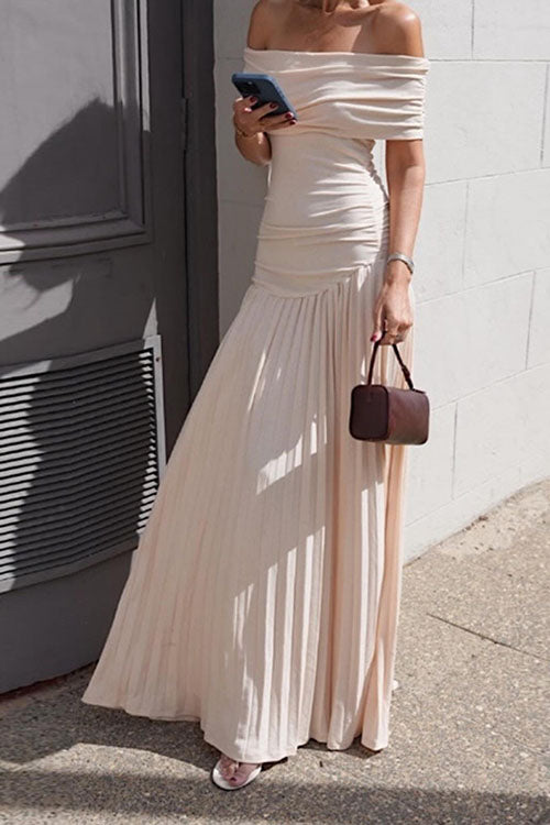 Rowangirl  Off-shoulder One-shoulder Fashionable And Elegant Tube Top Dress