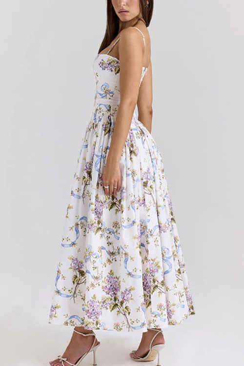 Rowangirl  Elegant Floral Suspender Dress