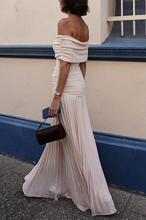 Rowangirl  Off-shoulder One-shoulder Fashionable And Elegant Tube Top Dress