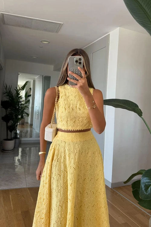 Rowangirl Sleeveless Lace Skirt Suit