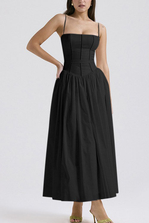 Rowangirl  Elegant Floral Suspender Dress