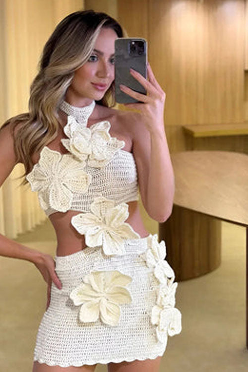 Rowangirl  Fashion Halterneck Floral Dress