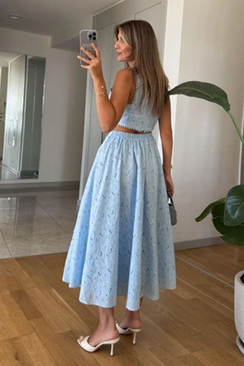 Rowangirl Sleeveless Lace Skirt Suit