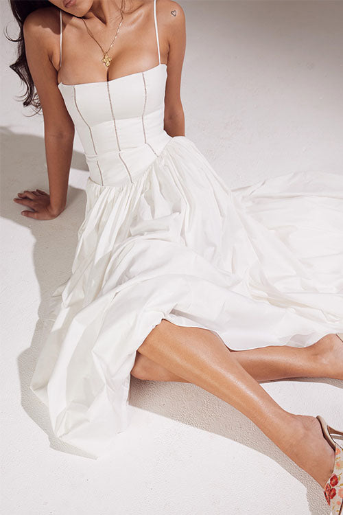 Rowangirl  Elegant Floral Suspender Dress