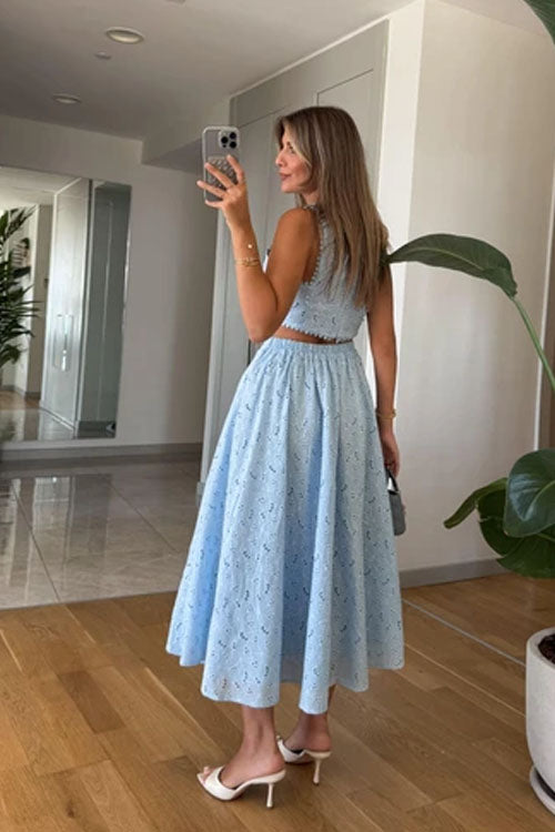 Rowangirl Sleeveless Lace Skirt Suit