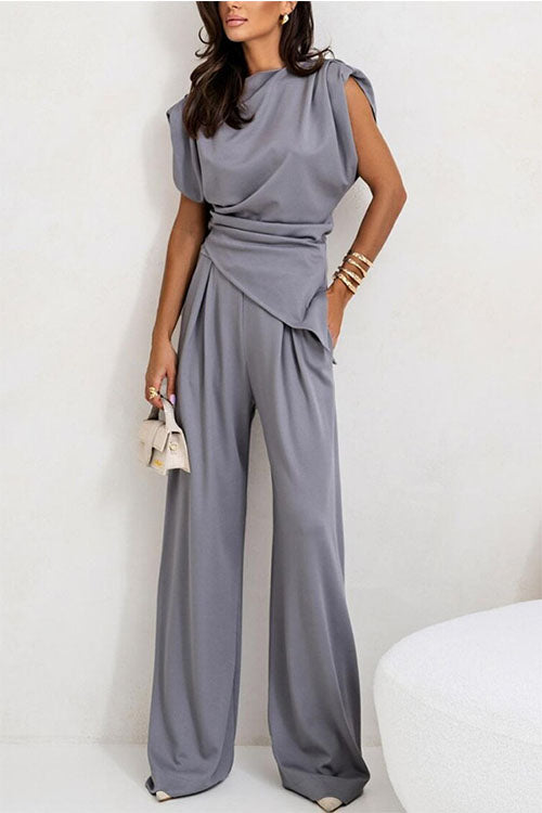 Rowangirl  Fashionable Solid Color Irregular Suit