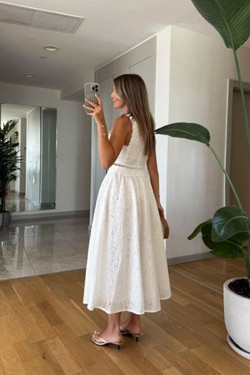 Rowangirl Sleeveless Lace Skirt Suit