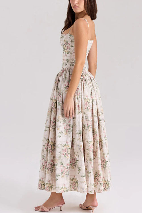 Rowangirl  Elegant Floral Suspender Dress
