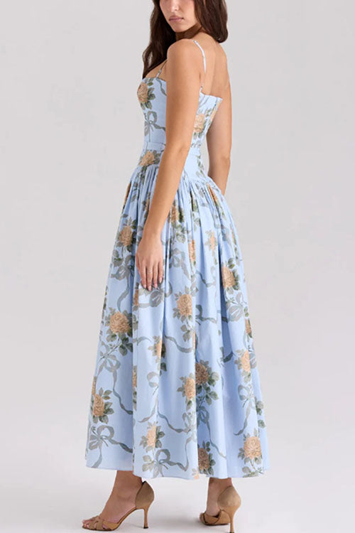 Rowangirl  Elegant Floral Suspender Dress