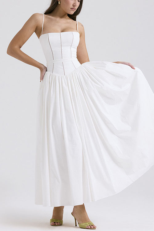 Rowangirl  Elegant Floral Suspender Dress