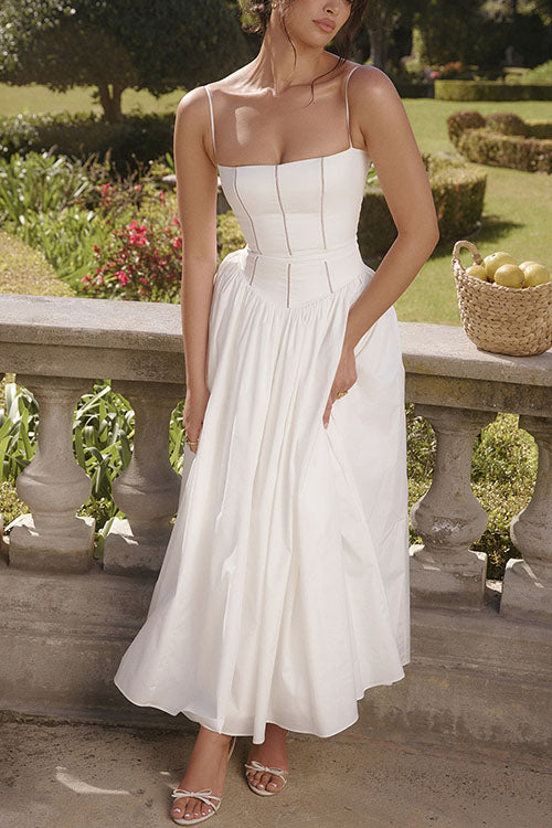 Rowangirl  Elegant Floral Suspender Dress