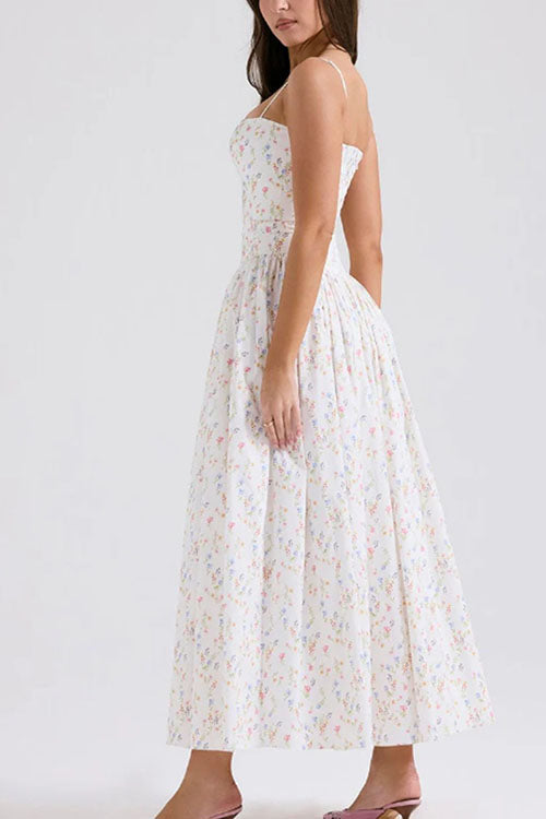 Rowangirl  Elegant Floral Suspender Dress