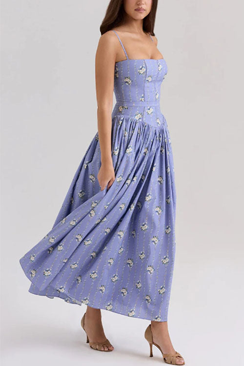Rowangirl  Elegant Floral Suspender Dress