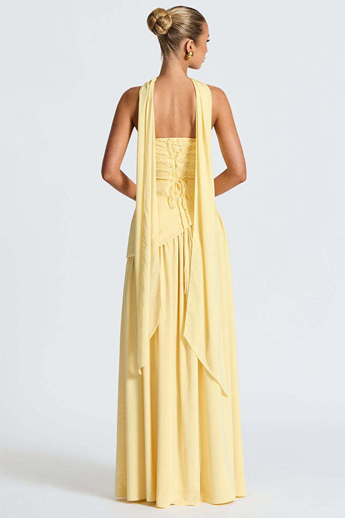 Rowangirl  Strapless Solid Color Slit Dress