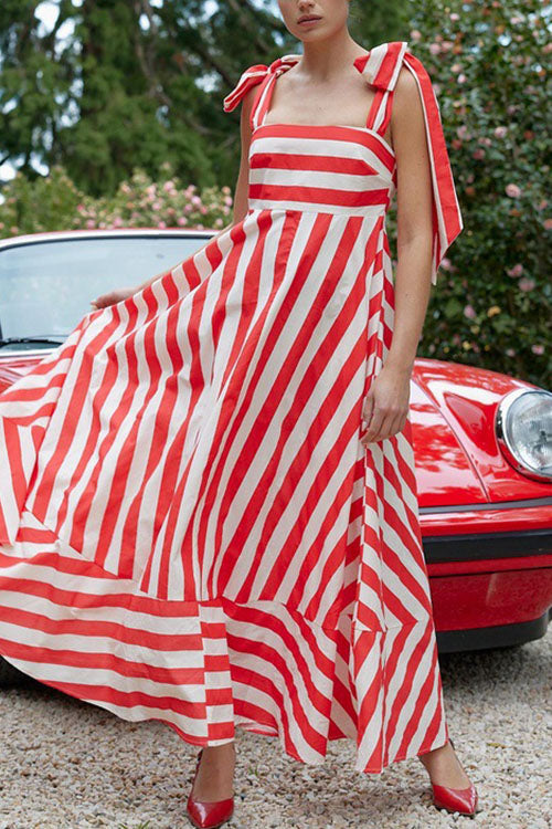 Rowangirl Striped Print Fashionable Strappy Dress