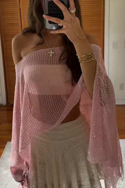 Rowangirl Shawl Fringed Knitted Top Poncho