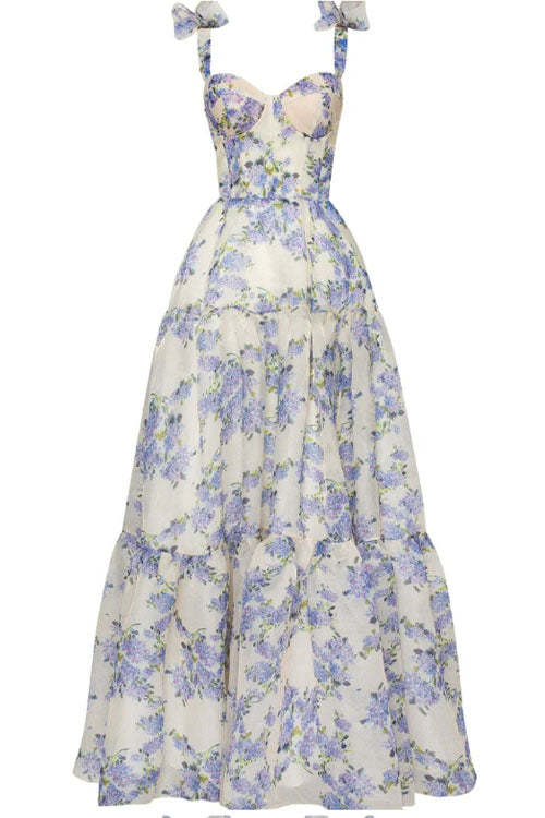 Rowangirl   Fashionable Mesh Printed Long Dress