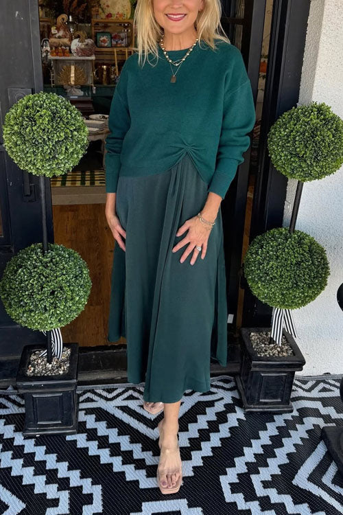 Rowangirl Stylish Long-sleeved Sweater And Coat Set