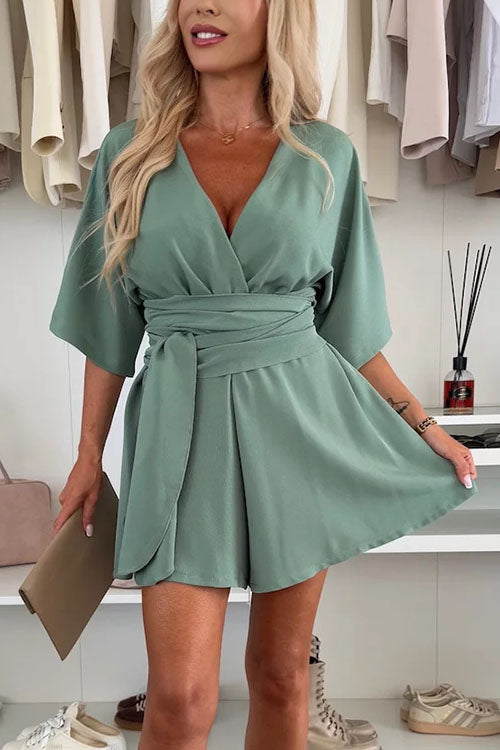 Rowangirl Fashionable And Elegant Short Skirt V Jumpsuit
