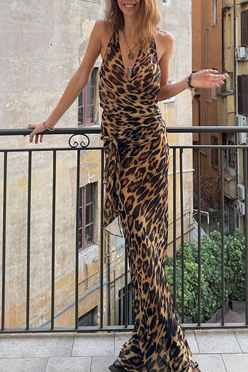 Rowangirl Leopard Print Halterneck Suit
