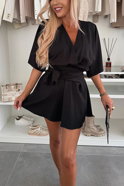Rowangirl Fashionable And Elegant Short Skirt V Jumpsuit