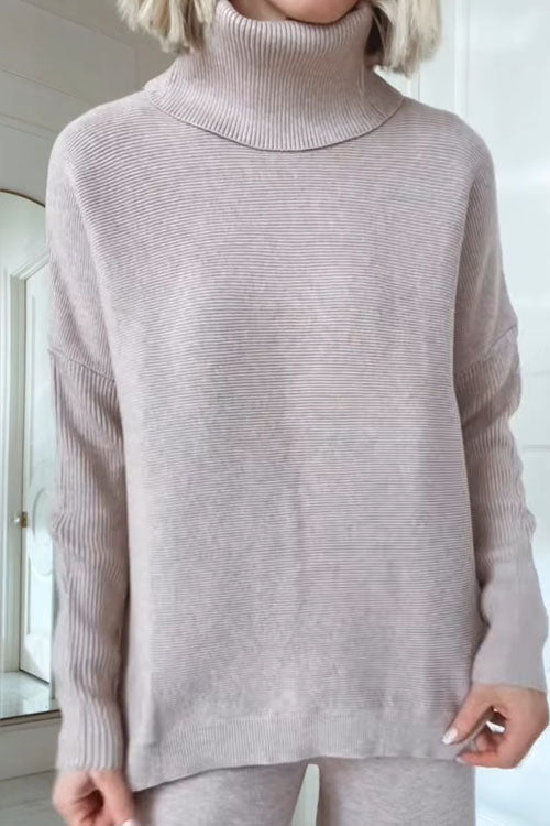 Rowangirl Turtleneck Long-Sleeved Loose Sweater Set