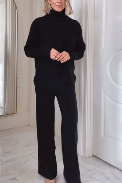 Rowangirl Turtleneck Long-Sleeved Loose Sweater Set