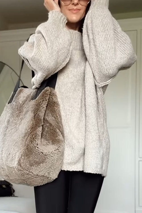 Rowangirl Fashionable Loose Knitted Long Sweater