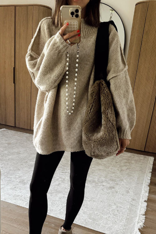 Rowangirl Fashionable Loose Knitted Long Sweater