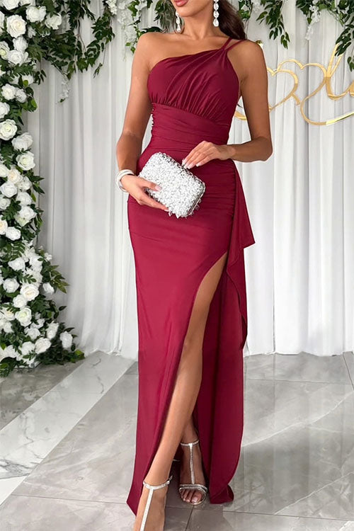 Rowangirl Off-shoulder Slit Party Dress