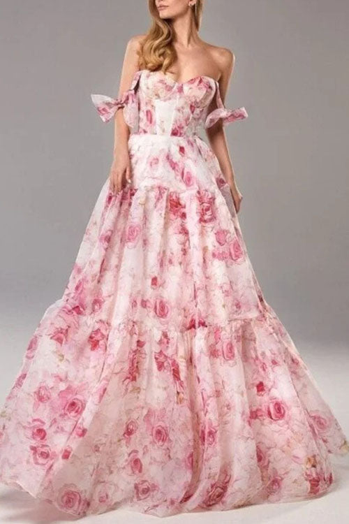 Rowangirl   Fashionable Mesh Printed Long Dress