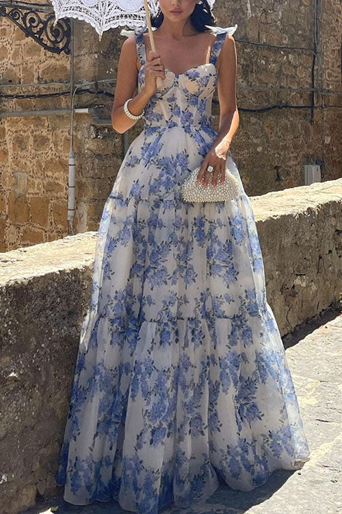 Rowangirl   Fashionable Mesh Printed Long Dress