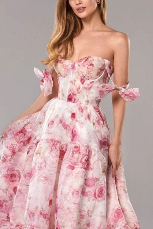 Rowangirl   Fashionable Mesh Printed Long Dress