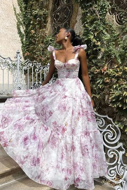Rowangirl   Fashionable Mesh Printed Long Dress