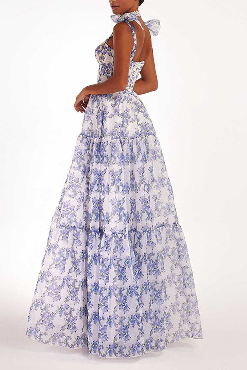 Rowangirl   Fashionable Mesh Printed Long Dress