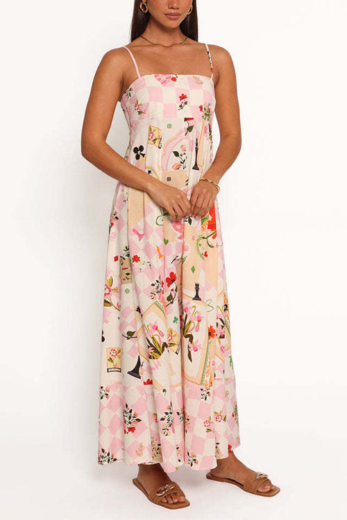 Rowangirl  Printed Sling Resort Dress