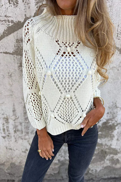 Rowangirl Loose Hollow  Crew Neck Sweater