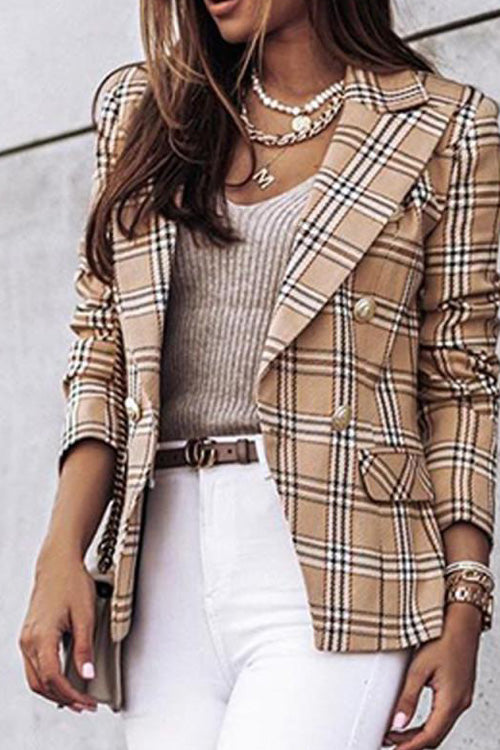 Rowangirl Fashion Casual Stripe Lapel Long Sleeve Pockets Suit Coat