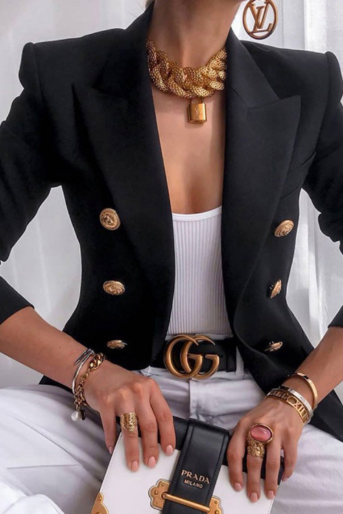 Rowangirl Fashion Chic Solid Long Sleeve Buttons Slim Coat